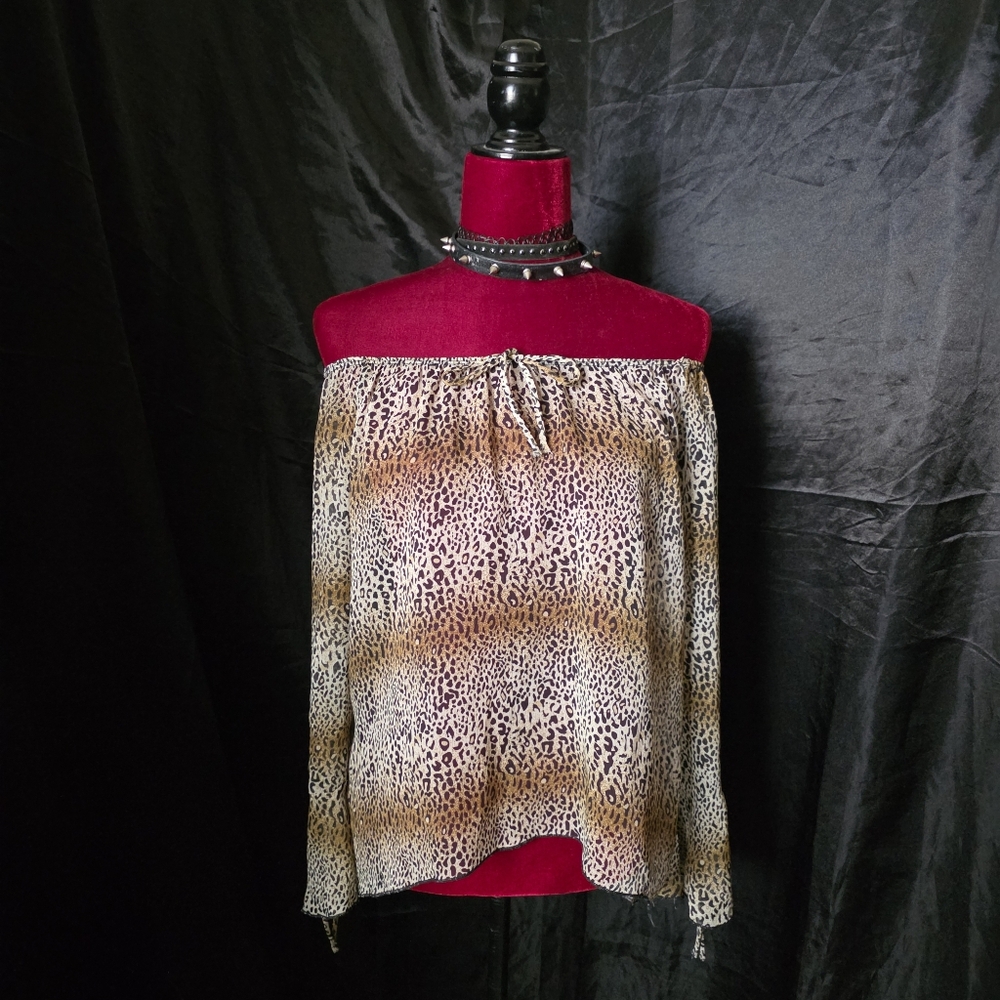 Cheetah Off-Shoulder Top